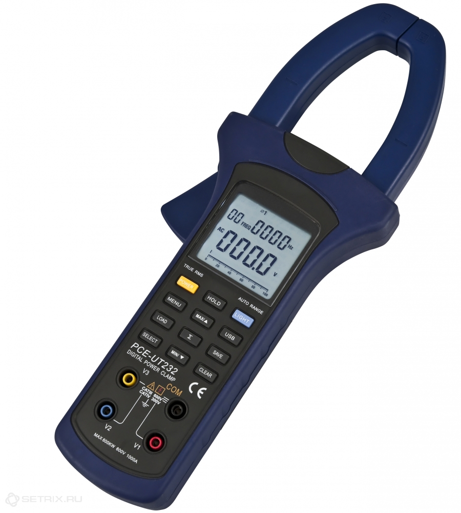 Токовые клещи PCE-UT232 со встроенным ваттметром.