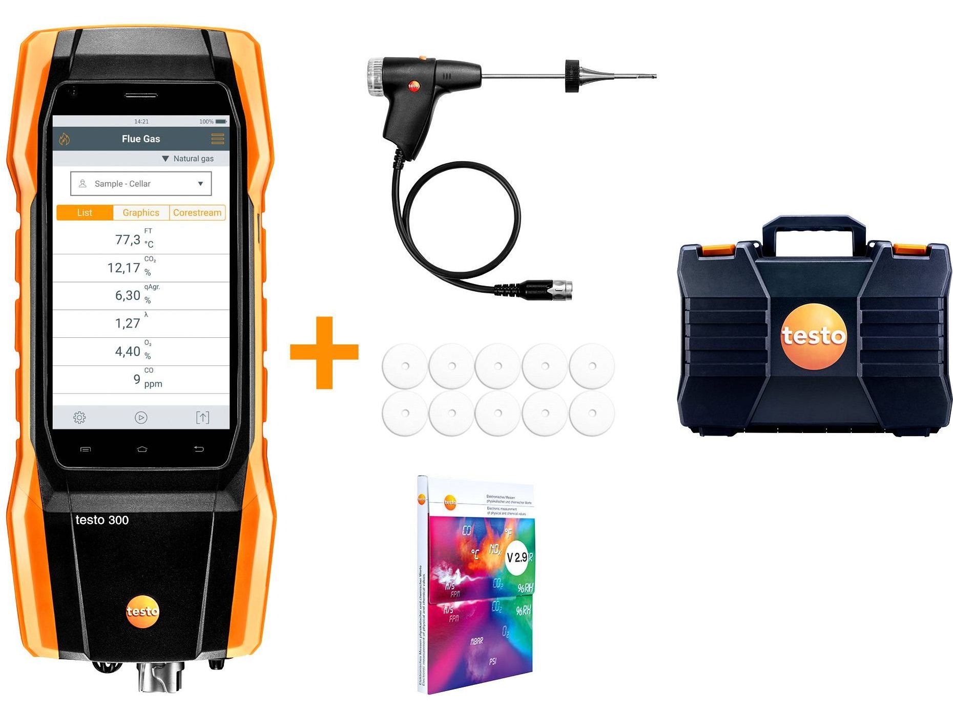 Комплект Testo 300 Longlife (NO, СО с H2-компенсацией до 30 000 ppm)